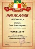 Диплом финалисту районного конкурса профессионального мастерства "Воспитатель года- 2019" Диплом финалисту районного конкурса профессионального мастерства "Воспитатель года- 2019"